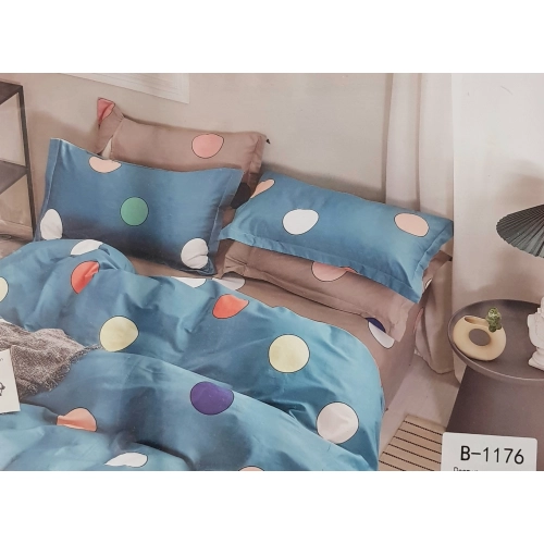 Komplet Pościeli z Bawełny satynowej 160x200 kolorowe koła